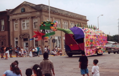 Our 60 foot dragon comes around the bend